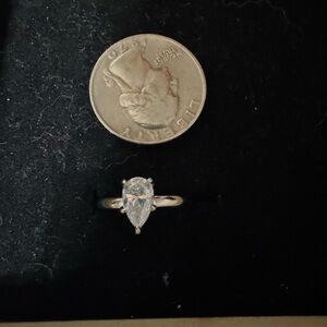 Elegant Silver moissanite Teardrop pear Ring